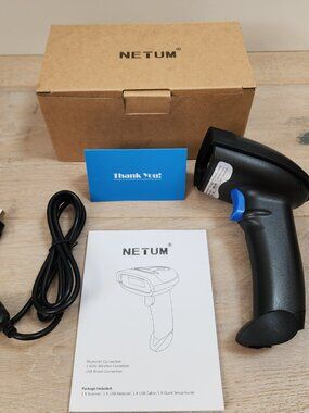 NIB NETUM Bluetooth Barcode Scanner, Compatible with 2.4G Wireless & Bluetooth